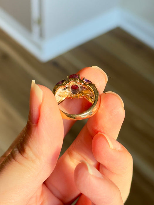 14k Dual Tone Gemstone Ring