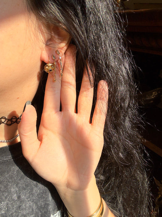 18k Purple Stone Earring