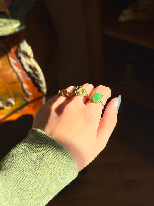 14k WG Green Stone Ring