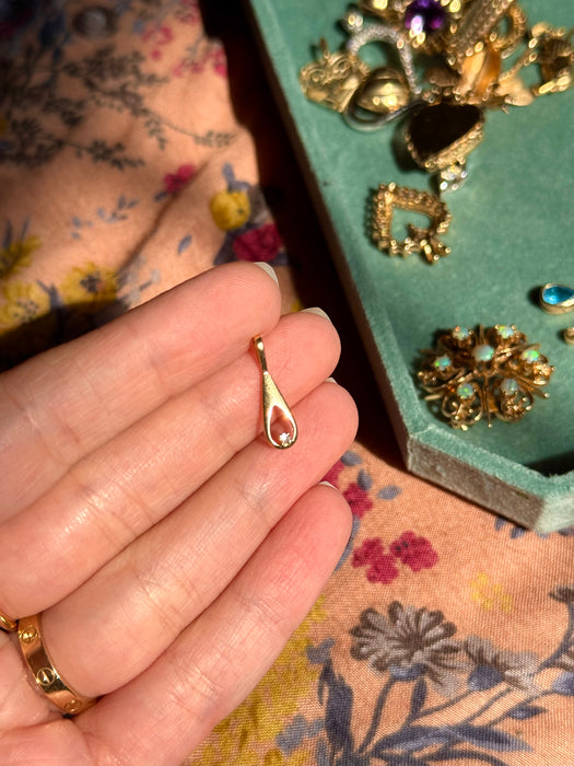 14k Diamond Drop Pendant