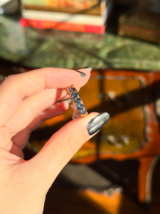 14k RG Blue Topaz Ring