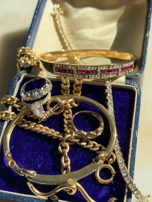18k Ruby and Diamond Gemstone Bangle