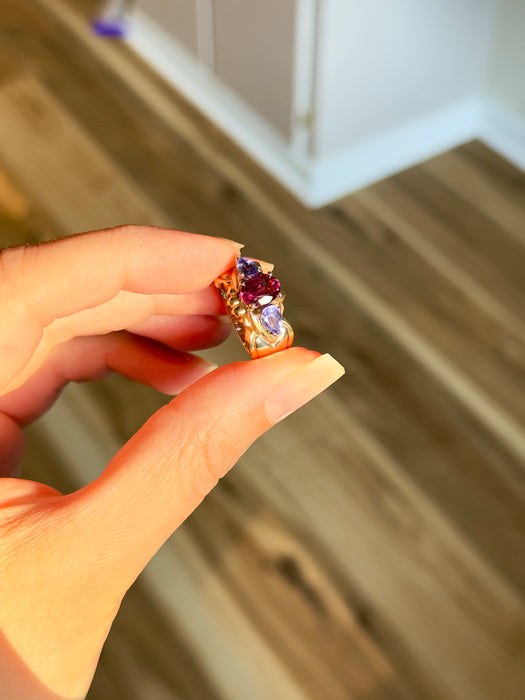 14k Dual Tone Gemstone Ring