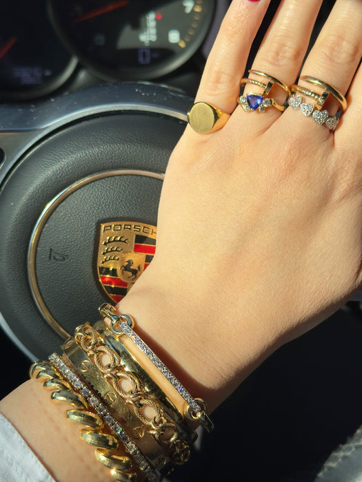 14k Textured Fancy Link Bracelet
