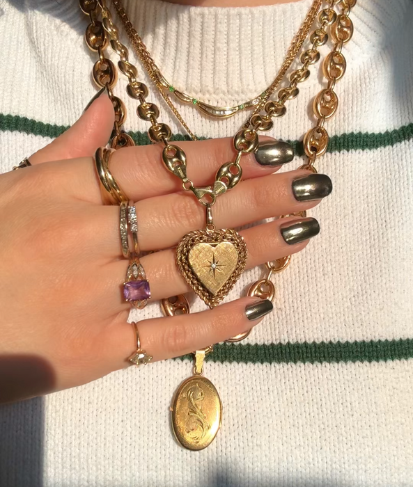 14k Vintage Heart Locket