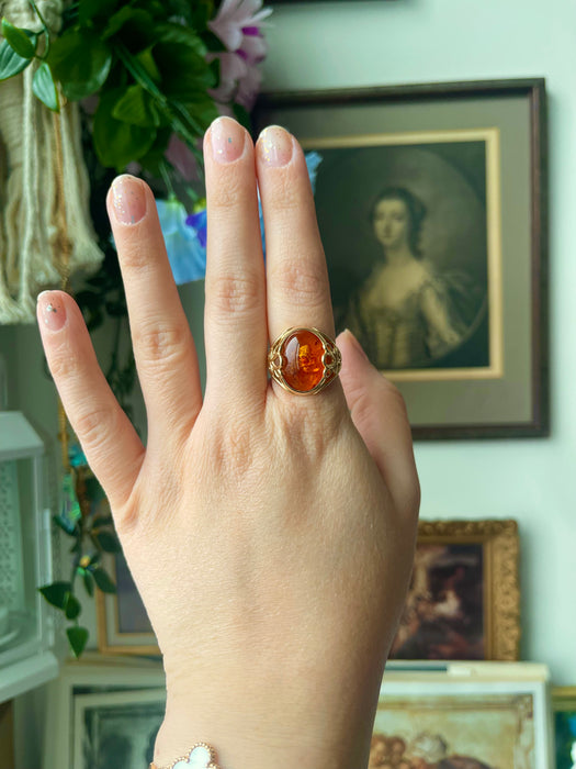 14k Amber Ring