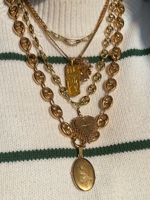 14k Emerald and Diamond Necklace