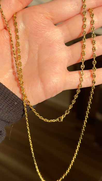 14k Puffy Mariner Necklace