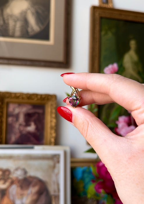 10k Mystic Topaz and Diamond Pendant