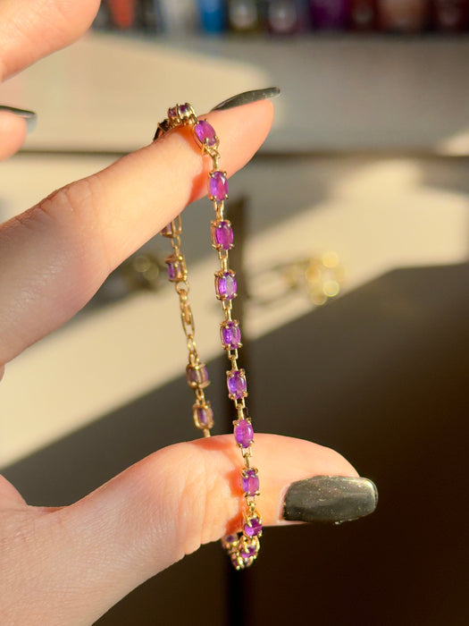 10k Amethyst Bracelet