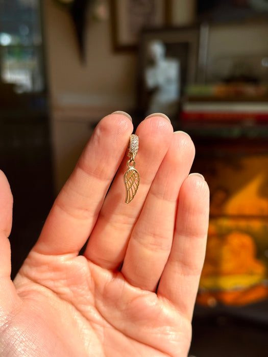 14k CZ Wing Dangle Spacer