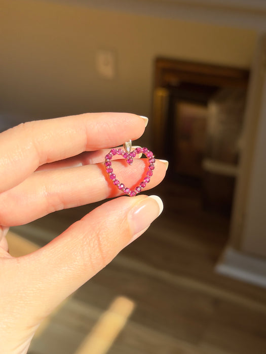 10k Gemstone Heart Pendant