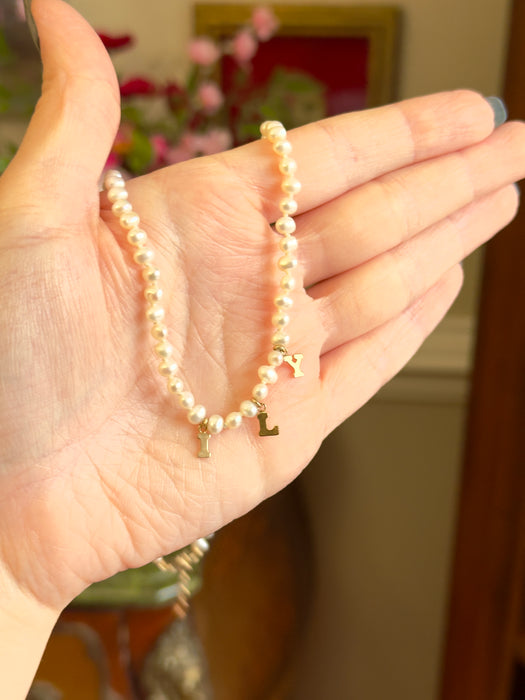 14k Pearl ILY Necklace