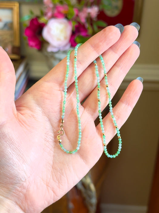 14k Chrysoprase Beaded Strand