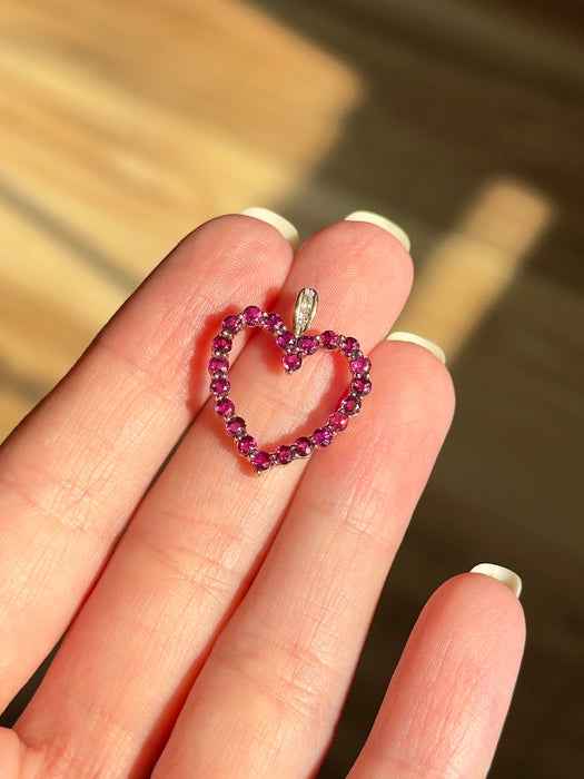 10k Gemstone Heart Pendant