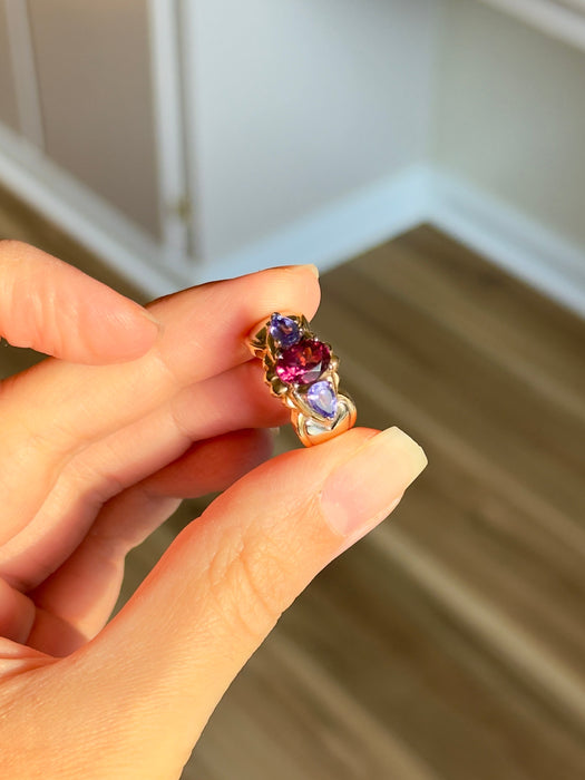 14k Dual Tone Gemstone Ring