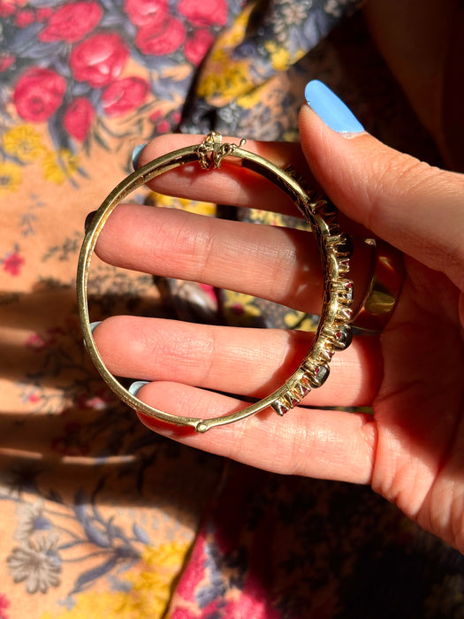 14k Star Sapphire and Ruby Bangle