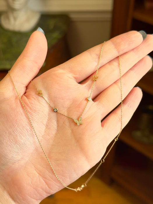 14k Diamond Butterfly Necklace