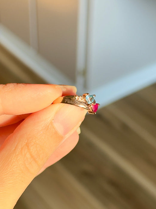 14k Gemstone Heart Ring