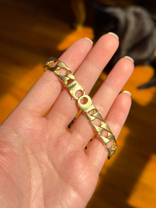 14k Square Curb Bracelet