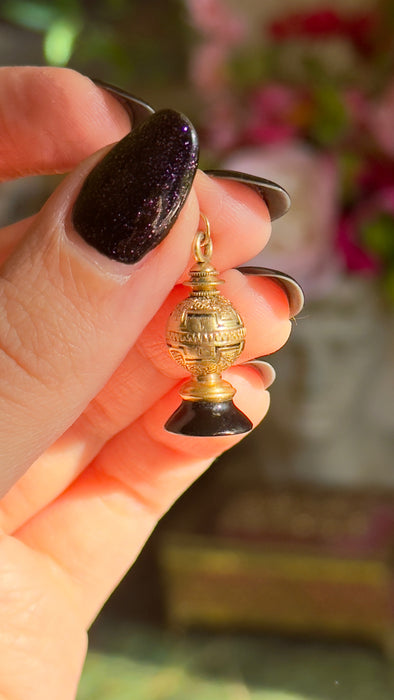14k Black Enamel Pendant