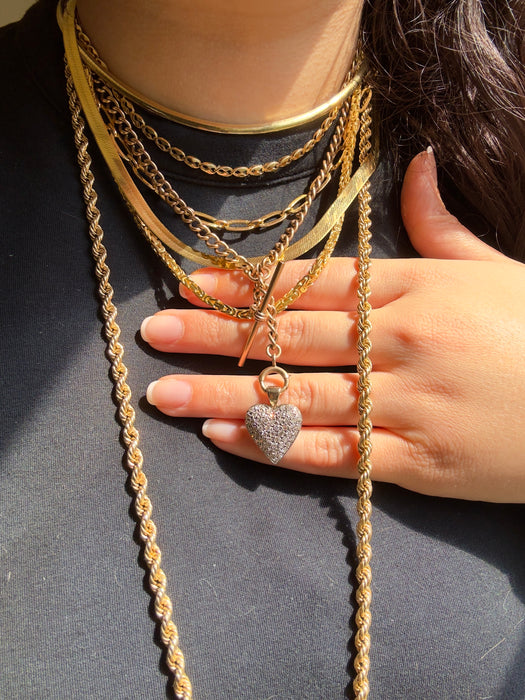 14k Antique Rose Gold Watch Chain