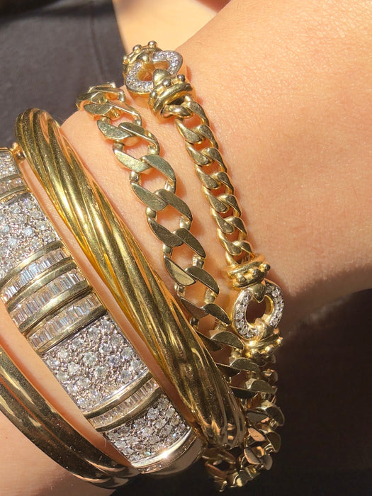 14k Diamond Curb Bracelet