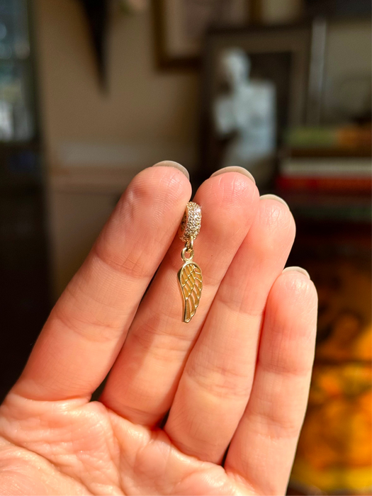 14k CZ Wing Dangle Spacer