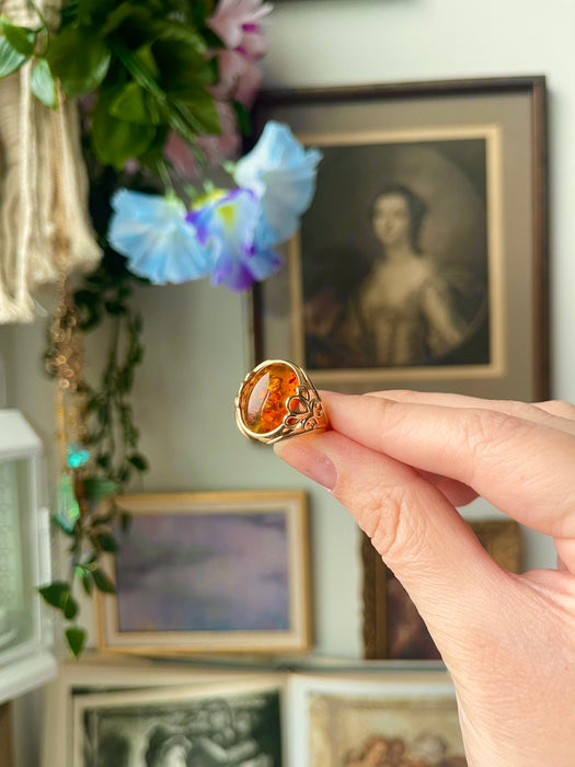 14k Amber Ring