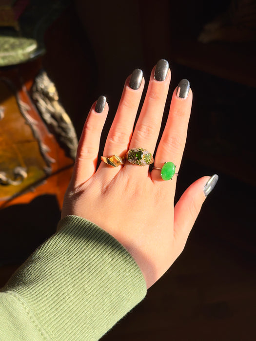 14k WG Green Stone Ring