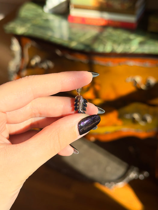 14k Blue Sapphire and Diamond Pendant