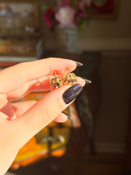 18k Purple Stone Earring