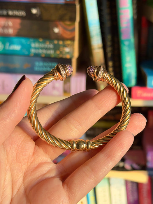 14k Gemstone Cuff Bangle