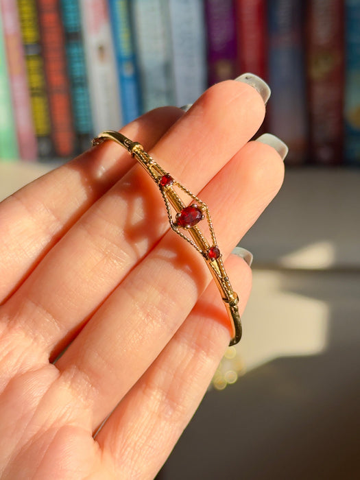 14k Garnet Bangle