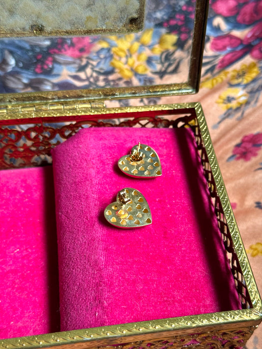 14k Puffy Heart Earrings