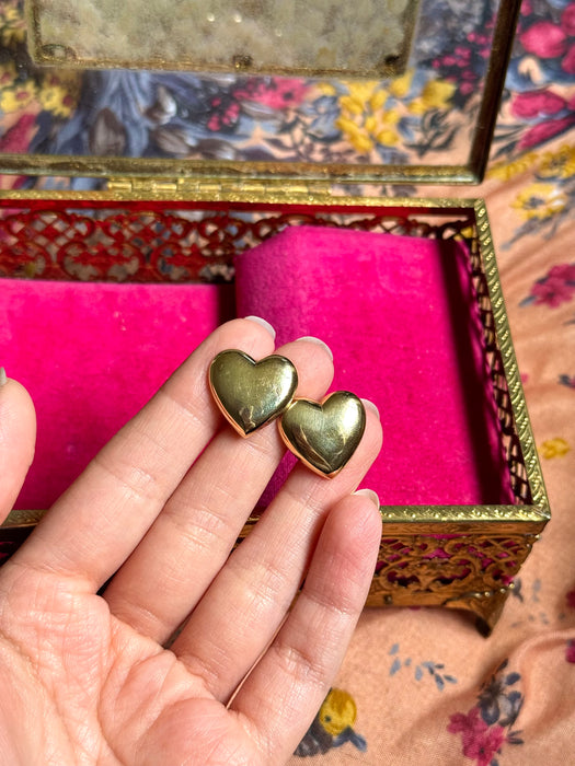 14k Puffy Heart Earrings