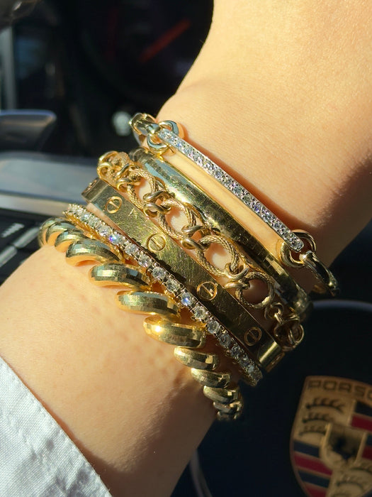 14k Textured Fancy Link Bracelet