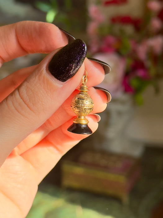 14k Black Enamel Pendant