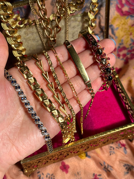 14k Star Sapphire and Ruby Bangle