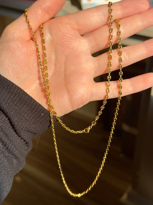 14k Puffy Mariner Necklace