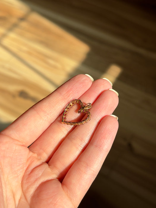 10k Gemstone Heart Pendant
