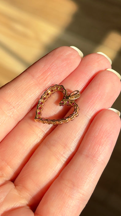 10k Gemstone Heart Pendant