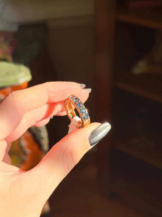 14k RG Blue Topaz Ring