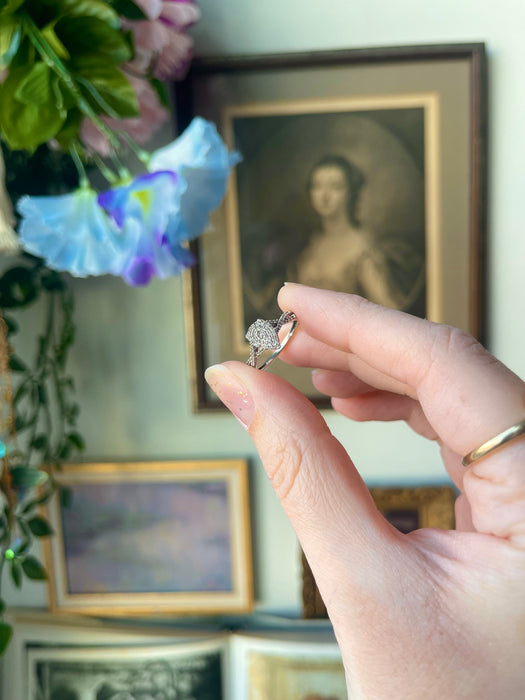 10k Pear Shaped Diamond Cluster Ring