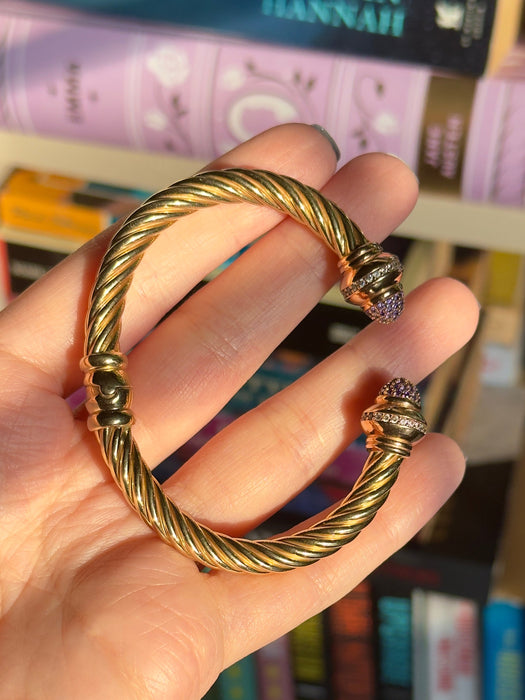 14k Gemstone Cuff Bangle