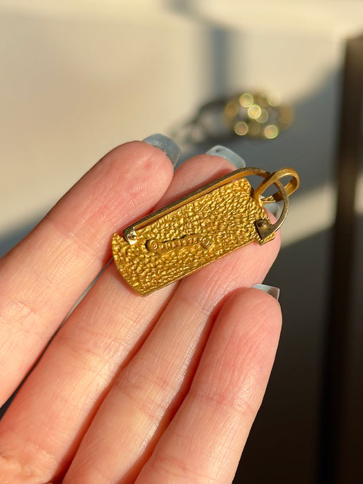 14k Cartouche Pendant
