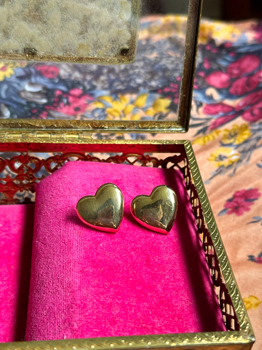 14k Puffy Heart Earrings