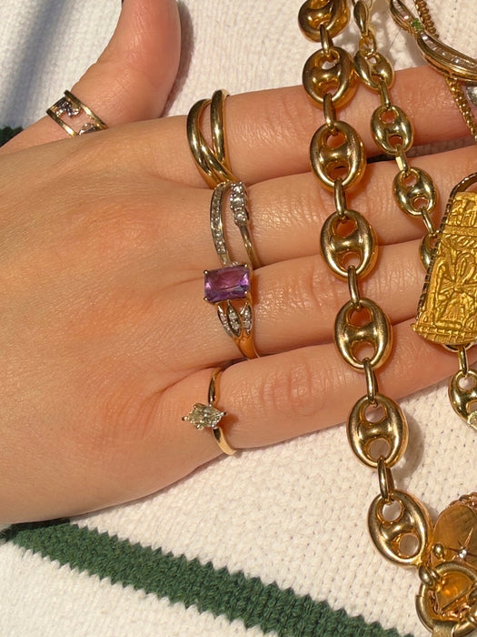 14k Amethyst and Diamond Ring