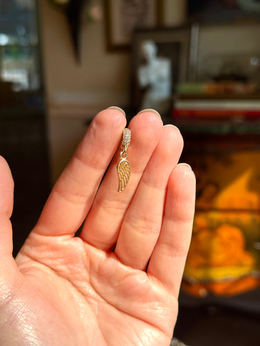 14k CZ Wing Dangle Spacer