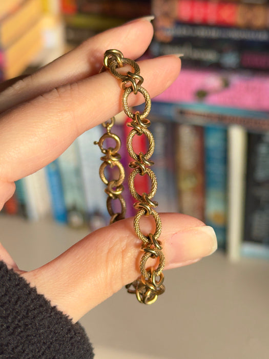 14k Textured Fancy Link Bracelet